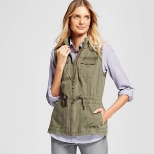 Olive green utility vest